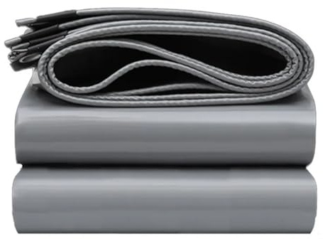 450g kraftig vattentät presenning med öljetter for trädgårdstrampolin, träbil, båt, camping eller trädgårdsskötsel(Gray,280cmx280cm)
