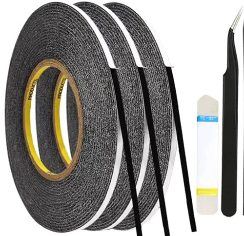 nektorica Cinta Doble Cara para Pantallas de Móvil | 3 Rollos | Kit con Pinza y Palanca | Adhesivo para Reparación Electrónica