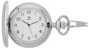 Marea Fickur B41420/1 unisex silver – metall, 47 mm, analog, vit urtavla med latinska siffror och kedja