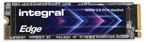 Integral EDGE Gen 5 1TB PCIe 5.0 M.2 2280 NVMe SSD, Ultra-Fast 10,200 MB/s Read & 8,300 MB/s Write - IOPS 1.3M/1.5M, Rapid Gaming, 4K/8K Video Editing, AI Creation & 3D Rendering & Enhanced Boot Times
