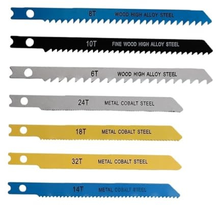 7 Stück/Set gebogene Stichsägeblätter aus Karbonstahl, U-Schaft-Holzbearbeitungsblatt-Set for Schneiden von Korkfaserplatten