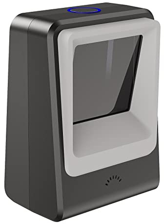 TEEMI Handsfree 1D 2D Barcode Scanner, QR Omnidirectional Desktop USB Wired Virtual COM Port Automatic Bar Code Imager, Capture Screen barcodes, Support Data Formatting, TMSL-60 Black