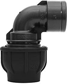 Gebo Plast Winkel mit Innengewinde PE Klemmfitting Abzweig Klemmverbinder IG (40 mm x 1 1/4)