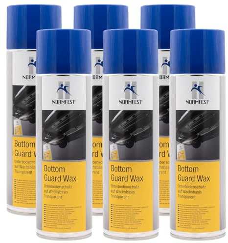 Normfest Bottom Guard Wax – Transparenter Unterbodenschutz auf Wachsbasis mit selbstheilendem Korrosionsschutz, hoher Kriechwirkung und Temperaturbeständigkeit bis 180 °C – 6x 500ml
