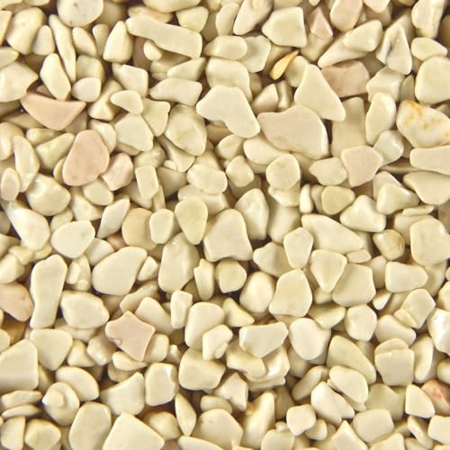 Terralith Steinteppich Marmor Komplett-Set für 1qm - Körnung: fein - 2-4mm mit Polyurethan Bindemittel - für Außen in beige (vaniglia)