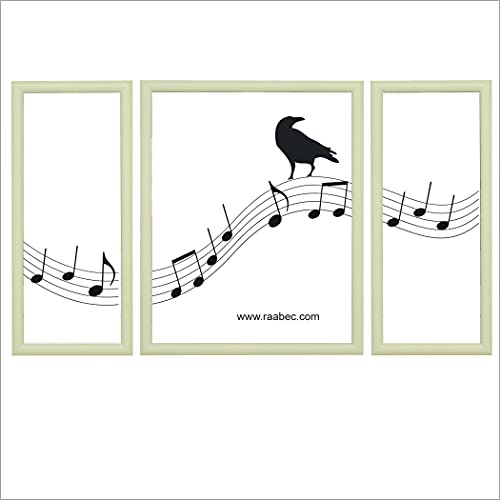 RAABEC Triptychon Bilderrahmen 50x80cm Farbe Beige/Creme Malen nach Zahlen | Ideal für Malen nach Zahlen Triptychon Bilder, fertig montiert, mit Rückwand, ohne Glas