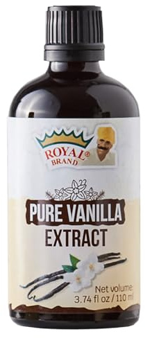 Royal Brand Extrait de vanille PURE 110ml trois fois concentré Sans sucre de Vanille Bourbon Verre pour une meilleure qualité