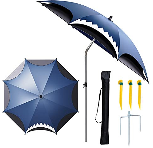 LIGUOYI Parasol De Plage Exterieur De 220cm/240cm - Parapluie Parasol pour Pêche, Protection Solaire Résistant À Pluie Inclinaison À 360°, Ventilé Double Couche, Parasol De D'extérieur Patio