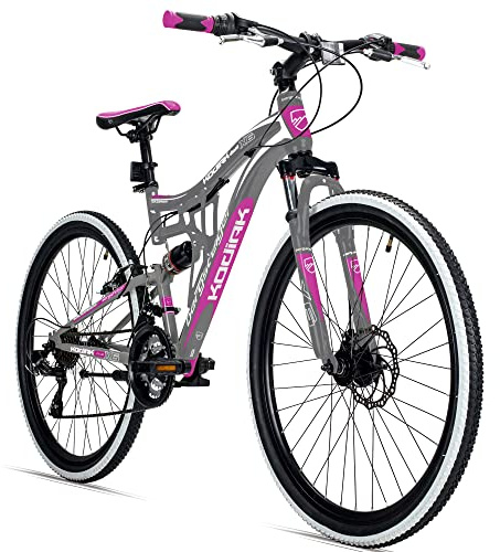 Bergsteiger Kodiak 24/26/29 Zoll Mountainbike Herren Fully MTB 21 Gang | Mit Scheibenbremse vorn, V-Bremse hinten, Vollfederung, Ständer und Reflektoren, ideal ab 135 cm für Alltag und Gelände.