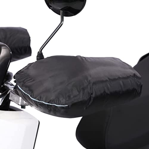 ITODA Gants de Moto Hiver Epais, Manchon de Guidon de Moto Gants Thermique imperméable Coupe-Vent Manchons Scooter de Protection de Mains Anti-froids Installé sur Poignée pour Scooter Vélo Cyclisme