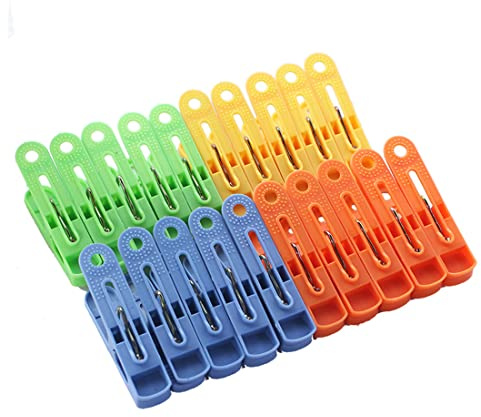 20 Pièce Pinces A Linge, Épingles à Linge, Pinces à Linge pour Maison, Pinces à Linge Extérieur, Pinces A Linge Antiglissantes, Pinces A Linge Plastique, Pour Vêtements, Nappes (4 Couleurs)