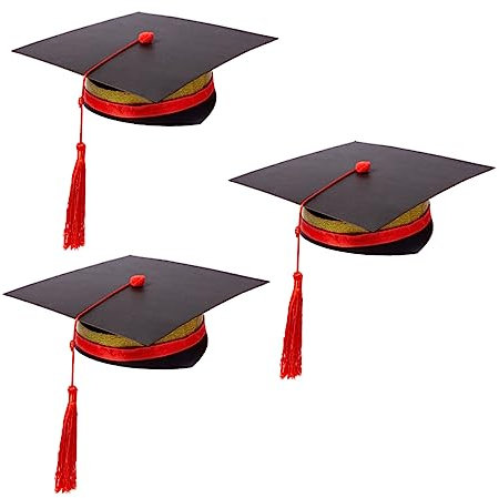 Toyvian 3 Sets Diy Graduation Hats Boys and Girls Paper Craft Handmade Graduation Caps Party Decorations