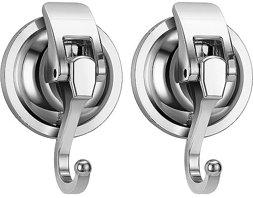 JZK 2 ganci a ventosa resistenti per parete, finestra, porta, specchio, senza foratura, ganci a ventosa da cucina, ganci a ventosa per accappatoi da bagno, ganci autoadesivi per appendere cappotti