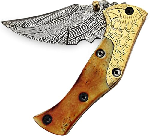PAL 2000 KNIVES Couteau Pliant - Couteau de poche fait main en acier de Damas 9863