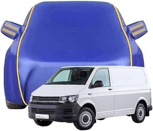 TENREV Vollgarage Autoabdeckung für VW Transporter T5 T6, Schnee/Kratzfest/Uv-Schutz Alles Wetter Oxford Schutzhülle,B-Blue