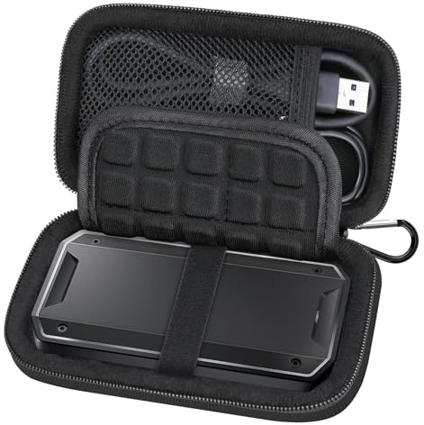 Lacdo Externe Festplattentasche Schutzhülle für SanDisk Professional PRO-G40 SSD 1TB 2TB 4TB Externe Solid-State-Laufwerke USB-C Eva Stoßfest Wasserdicht Reise Tragen Case, Schwarz+Schwarz
