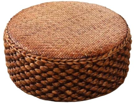 MagiDeal Rattan-Tatami-Kissen, Rattan-Sitzkissen, atmungsaktives flaches Sitzkissen, Boden-Pouf-Matte für Garten, Sofa, Wohnzimmer, Kaffeefarbe