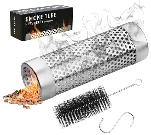 SHIKORI Smoke Tube for Pellet Grill, 5 Hours of Billowing Smoke, Stainless Steel Pellet Smoker Tube for All Grill or Smoker, Hot or Cold Smoking-6 inch