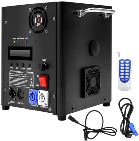 Pyrotechnikmaschinen 700W Cold Spark Feuerwerksmaschine DMX Sparkular Machine mit Fernbedienung Stage Spezialeffekt Machine für Bar Party Halloween Weihnachten Hochzeit