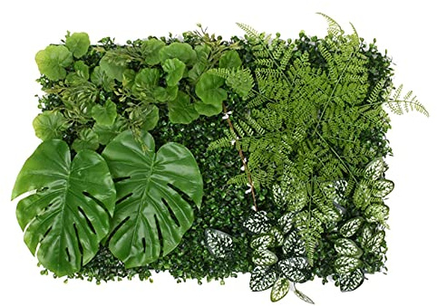 Mur Végétal Artificiel 40x60cm Haie Artificielle Panneaux Muraux de Faux Feuillage, Clôture Feuilles de Lierre Artificielle, Écran de Clôture pour Jardin, Extérieur, Cour, Balcon, Terrasse, Patio