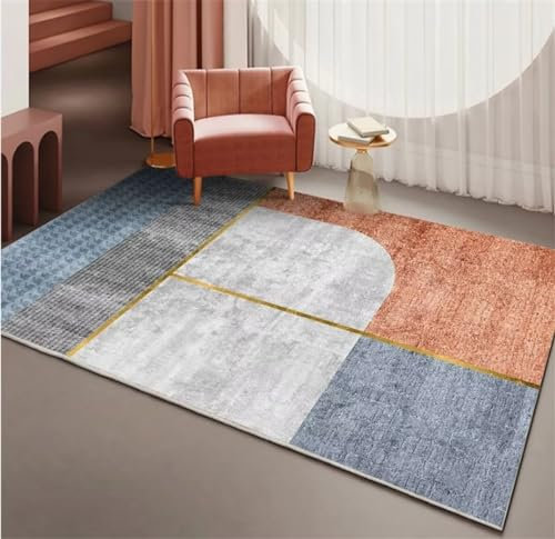 RUGMRZ Balkon Teppich Outdoor Kinderzimmer Junge grau-blau minimalistisches Design Schlafzimmerteppich Sofateppich waschbar Moderne Teppiche 200X300CM