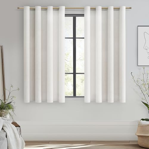 MRTREES Halvförslöjande gardiner för inomhus, sovrum, dubbellags linnegardiner med ringar, för vardagsrum, elegant, 2 st, 140 x 180 cm, vackra moderna gardiner för hus och dörr,