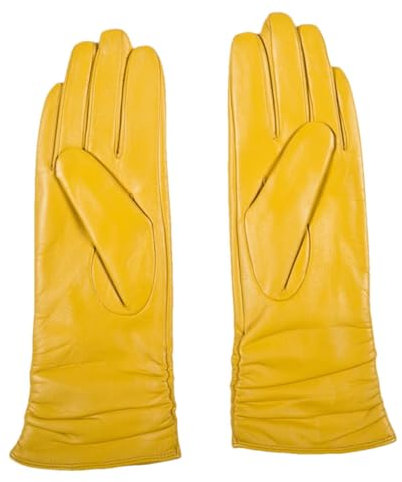 Damen Winter Warme Lederhandschuhe Mit Fleece Gefüttert, Einfarbig, Weiche Fahrhandschuhe