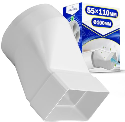 Manchon D'adaptation d'un Tube Rond Ø 100 mm à un Tube Rectangulaire 55x110 mm en Plastique - Garantie de 10 Ans - MONTERAL