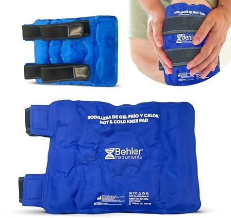 Rodillera de Gel Frío o Calor, Azul - Bolsas de Frío o Calor - Alivio para Dolor, Hinchazón y Lesiones - Gel Frio - Correas Ajustables para Músculos y Articulaciones, Apta para Microondas y Congelador
