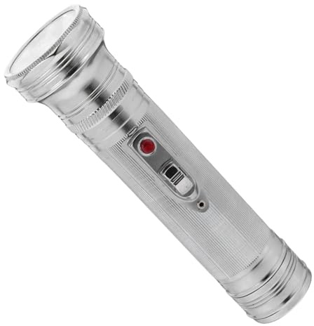 Artibetter Linterna de Mano Vintage de Hierro Plata, Diseño Retro Años 80, Funciona Pilas, Adecuado para Camping y Decoración de Fiesta Estilo Aleatorio