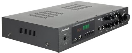 Amplificador Hifi, amplificador estéreo de 5 canales, Bluetooth, receptor de audio y radio Bluetooth, receptor de amplificación digital, 220 V y 600 W, 2 puertos de micrófono, amplificador de sonido