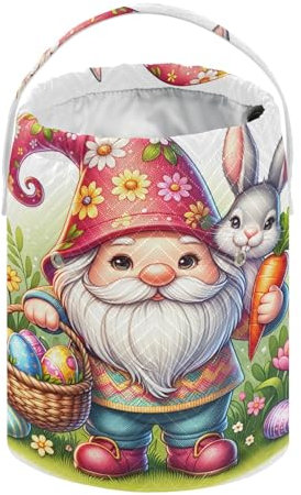 Häkelgarn-Tasche, niedlicher Hasenzwerg, Osterkörbe, Häkel-Organizer, Tasche, Kordelzug, Stricktasche, Reisegarn, Aufbewahrung, Organizer für Häkeln, Stricken, Zubehör und Zubehör