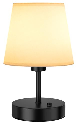 EppieBasic Rechargeable Cordless Table Lamp, 2700K Dimmable, Small, Black | 4000mAh Long-Lasting Battery, 1.5h Fast Charging, Portable, Bulb Replacement, Wireless, Vintage