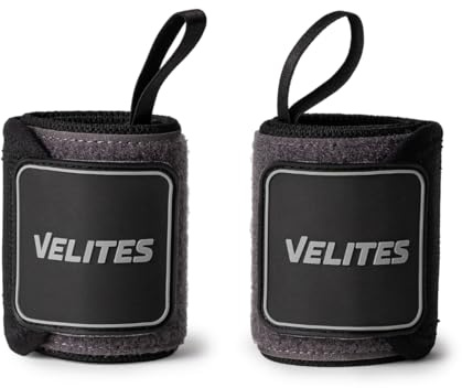 Velites Muñequera de Tela Flexible para Crossfit, Barra, Talla Única, Negro