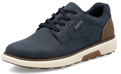 Rieker herrsneakers B3317, mäns snörskor, lös insats, vattenavvisande, riekerTEX, Blå 14, 40 EU Weit