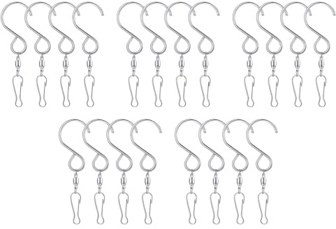 Gorise 20 Pcs Party Supply Swivel Hooks Clips for Hanging Wind Spinners Crystal Twisters