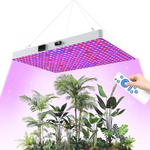 Remote Control LED Grow Light, 100 Watt Dimmable Full Spectrum Plant Light, 3 Lighting Modes Grow Lights for Indoor Plants Seed Starting Seedlings Vegetable, Hanging Growing Lamp for 2x2/3x3 Grow Tent