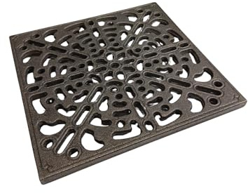 Rejilla de ventilación de hierro fundido para chimeneas, estufas de leña y fogatas con dimensiones 300 x 300 mm y grosor 1 cm - RIF 0027
