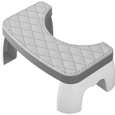 Toilet Step Stool for Adults & Kids - Detachable Anti-Slip Squatting Stool for Healthier Posture | Heavy Duty PP Bathroom Stool for Toddlers, Seniors & Families (Grey)