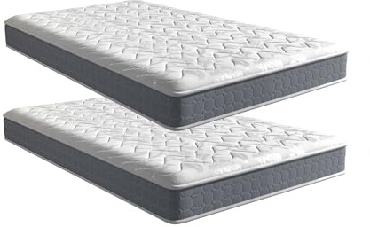 PEZ ROJO Lot de 2 Matelas 90x190 cm, Épaisseur 17 cm, Luxe Matelas Mémoire de Forme pour Adulte et Enfant, Zones de Confort Ergonomiques