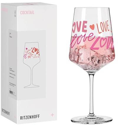 RITZENHOFF 8131008 Cocktailglas 500 ml – Liebe – mit „Love“-Schriftzug in lebendiger Typografie – Made in Germany
