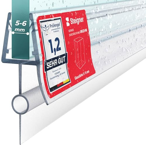 STEIGNER Joint porte de douche UK22 70 cm (1 pc.) transparent - Joint vertical pour douche à accès d'angle ou pentagonale avec porte 5-6 mm - Ajustement parfait, Matériau durable, Installation facile