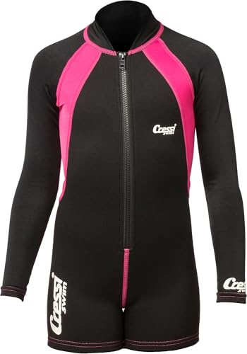 Cressi Kids Swimsuit Long SLEVES Black/PINK Size L