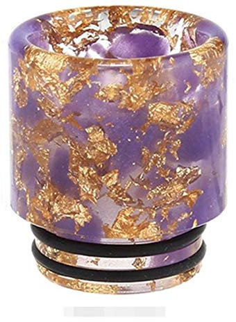 810 punta de goteo de resina para rdt rta rdta como TFV8 Big Baby / TFV12 Prince / ijust 3 / ELLO Duro / Pharaoh Mini / ammit 25 / Creed RTA Atomizer ,Sin tabaco ni nicotina ( Color : Purple Golden )