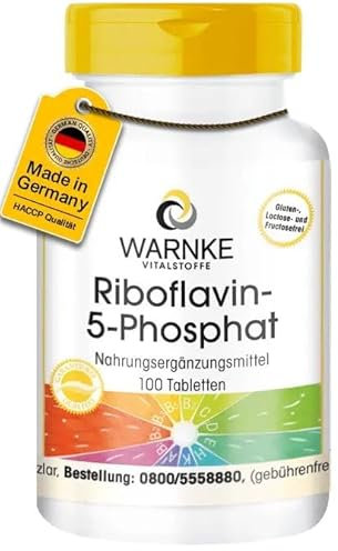 Riboflavin-5-Phosphat - Vitamin B2-100 Tabletten - vegan - aktives Riboflavin | Warnke Vitalstoffe - Deutsche Apothekenqualität