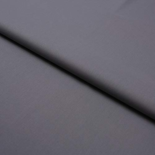 Stoff Meterware Grau 160 cm Baumwolle Linon – Uni einfarbig, schadstoffgeprüft, pflegeleicht, waschbar bis 30 °C, ca. 130 g/m², 1 Meter Baumwollstoff, hergestellt in Europa