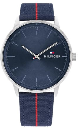 Tommy Hilfiger Analog Quarzuhr für Herren mit Marinblaues Nylonband - 1791844