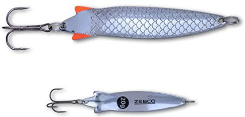 Zebco Premium Trophy Z-Spoony Blinker Fishing Lure Snake Bait with Treble Fishing Hooks Predatory Fish Spoons Fishing Accessories, Silver, 20 g