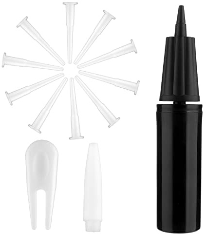 Yolev Hand Air Pump with 1 Pieces Exercise Ball Plug Removers,1 Pieces adapter plug and 10 Pieces Exercise Ball Air Plugs Pin Air Stoppers Adapter for Exercise Balls, Balloons, Inflatable Balls