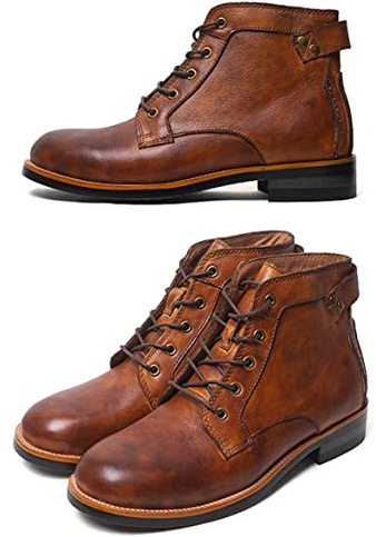 Chukka-stövlar för män ankelstövlar för män motorcykel vardaglig vandringskänga snörning affärsstövlar retro lätta vardagliga skor män chelsea känga, elegant komfort läder utomhuspromenadskor höst